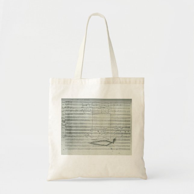 Bolsa Tote Manuscrito da música da sinfonia de Beethoven 9o (Frente)