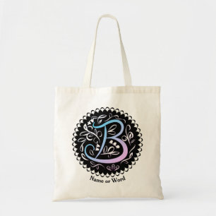 Bolsa Tote Manuscrito em alfabeto B Monograma