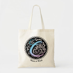 Bolsa Tote Manuscrito em alfabeto C Monograma