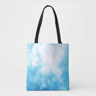 Bolsa Tote Mão abstrata fundo tirado da aguarela: Azul