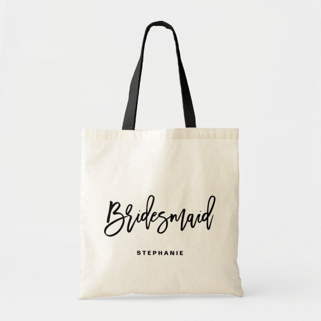 Bolsa Tote Mão Negra - Bridesmaid I Personalizado (Frente)