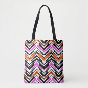 Bolsa Tote Mão preta, alaranjada, e cor-de-rosa teste padrã