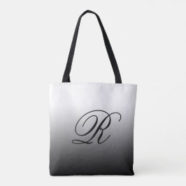 Bolsa Tote Mão Preta Sobre Qualquer Cor com Monograma