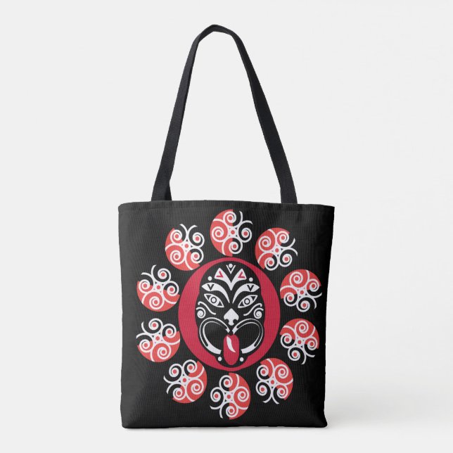 Bolsa Tote Maori Haka | Nova Zelândia | Arte Nativa | Tabela  (Verso)