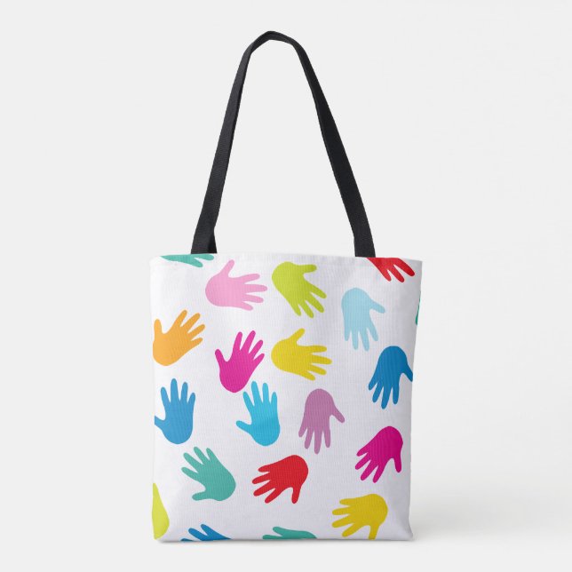 Bolsa Tote Mãos Coloridas (Verso)