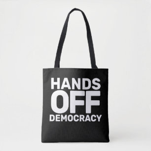 Bolsa Tote Mãos para fora da Democracia Capitalismo Negro e B