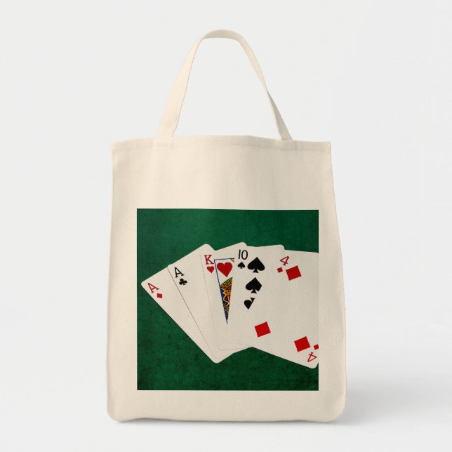 Bolsa Tote Mãos Poker - Um Par - Ás (Frente)