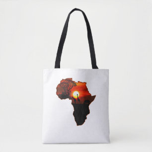 Bolsa Tote Mapa Africano de Camisas T Do Sol Sul-Africano