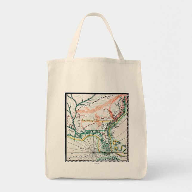 Bolsa Tote Mapa: America do Norte, 1742 (Frente)