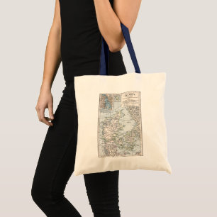 Bolsa Tote Mapa antigo da Dinamarca, Danmark em dinamarquês,