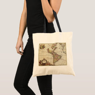 Bolsa Tote Mapa antigo das Américas por Johannes De Ram