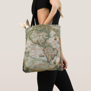 Bolsa Tote Mapa Antigo do Novo Mundo as Américas, Theodor de 
