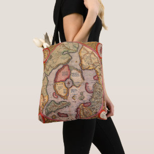 Bolsa Tote Mapa antigo do Polo Norte por Mercator