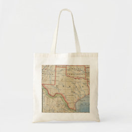 Bolsa Tote Mapa antigo do Texas com Cidades e Rios em 1888