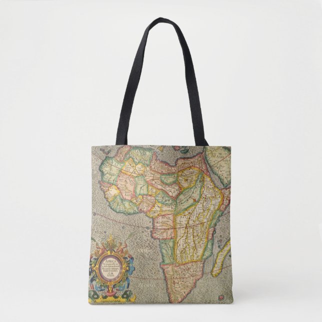 Bolsa Tote Mapa Antiquado Gerardus Mercator da África (Frente)