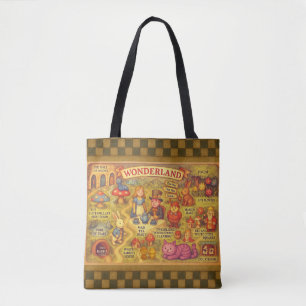 Bolsa Tote Mapa Caprichoso das Aventuras de Alice no País das