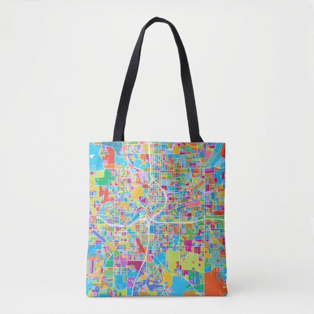 Bolsa Tote Mapa colorido de Atlanta (Frente)
