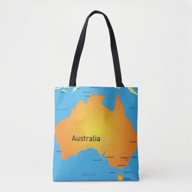 Bolsa Tote Mapa Da Austrália (Frente)