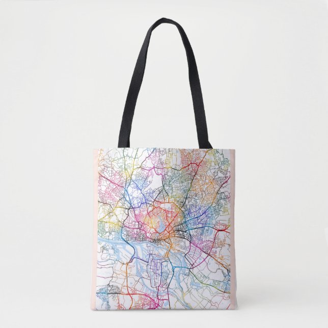 Bolsa Tote Mapa da Cidade da Alemanha de Hamburgo (Frente)