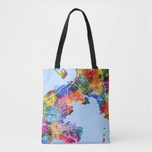 Bolsa Tote Mapa da Cidade da China Dalian