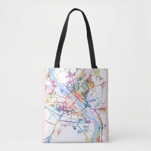 Bolsa Tote Mapa da cidade da Rússia de Novosibirsk