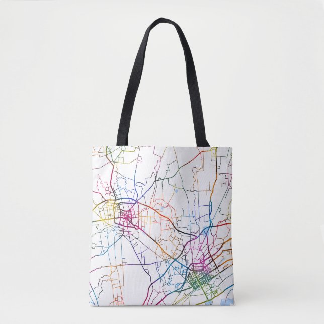 Bolsa Tote Mapa da Cidade de Bayannur China (Frente)