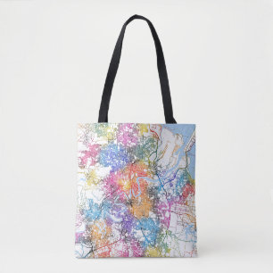 Bolsa Tote Mapa da cidade de Brisbane na Austrália