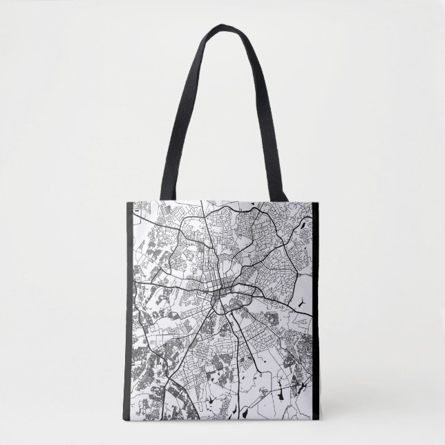 Bolsa Tote Mapa da Cidade de Harare Zimbábue (Frente)