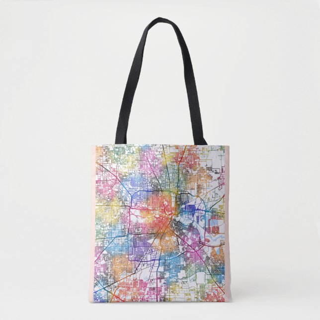 Bolsa Tote Mapa da cidade de Houston Texas (Frente)