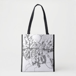 Bolsa Tote Mapa da Cidade de Kananga República Democrática do