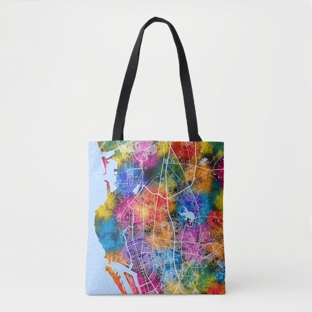 Bolsa Tote Mapa da cidade de Kaohsiung em Taiwan (Frente)
