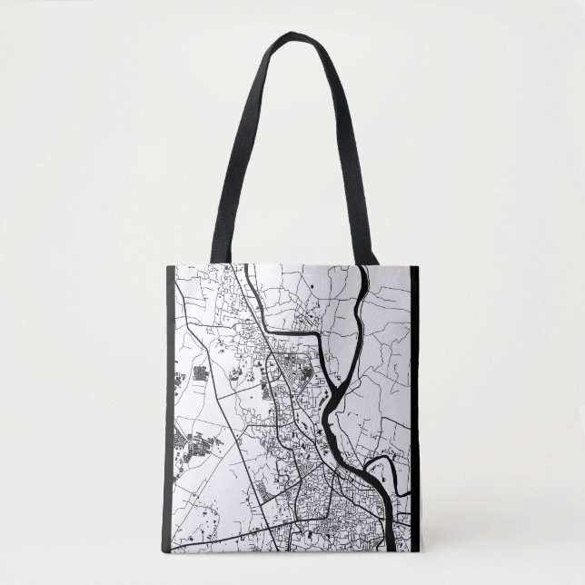 Bolsa Tote Mapa da Cidade de Khulna Bangladesh (Frente)