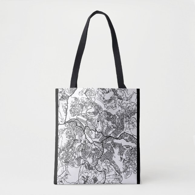 Bolsa Tote Mapa da Cidade de Kigali Ruanda (Frente)