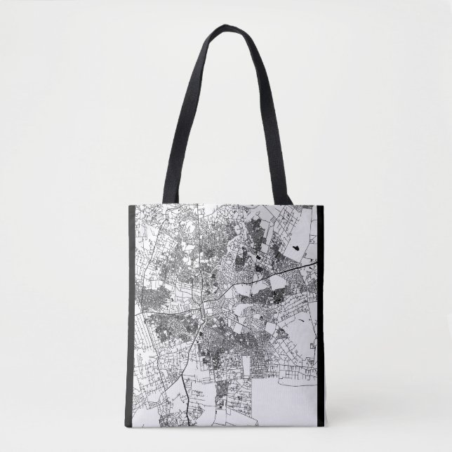 Bolsa Tote Mapa da Cidade de Lusaca Zâmbia (Frente)