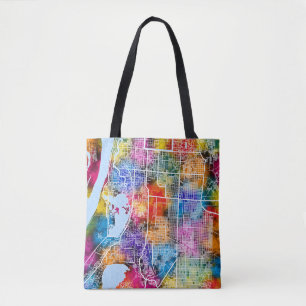 Bolsa Tote Mapa da Cidade de Mianmar Mandalay