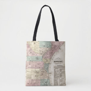 Bolsa Tote Mapa da cidade de Milwaukee, Milwaukee Co