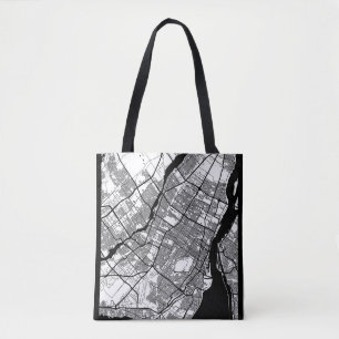 Bolsa Tote Mapa da Cidade de Montreal Quebec Canadá