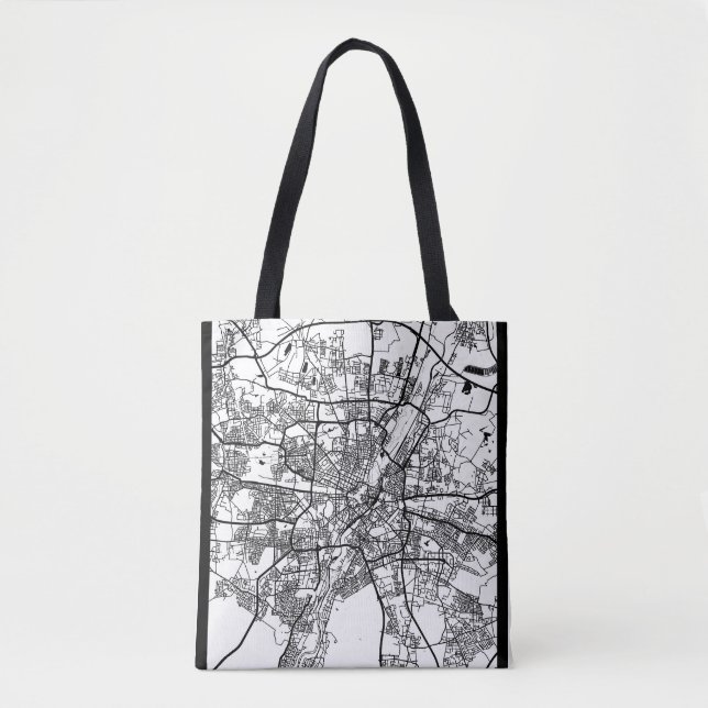 Bolsa Tote Mapa da Cidade de Munique Alemanha (Frente)