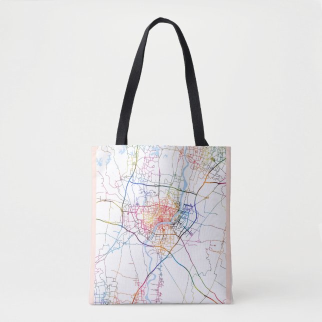 Bolsa Tote Mapa da Cidade de Nanyang China (Frente)