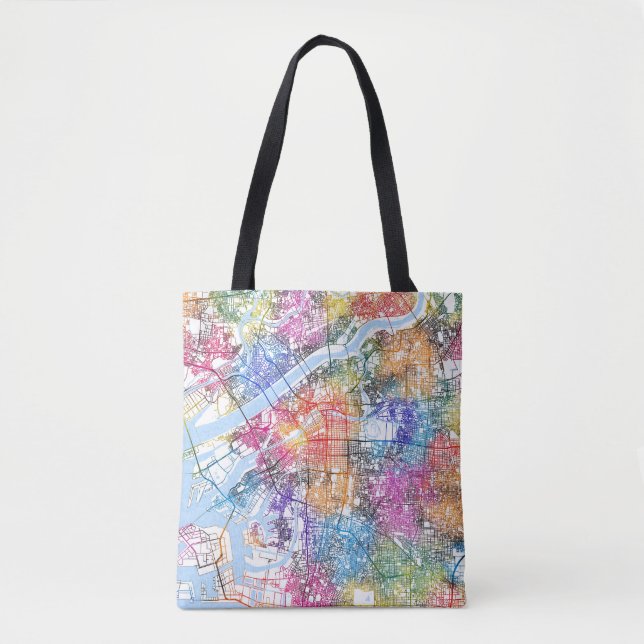 Bolsa Tote Mapa da cidade de Osaka no Japão (Frente)