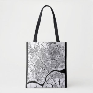 Bolsa Tote Mapa da Cidade de Palembang Indonésia