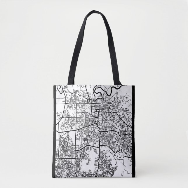 Bolsa Tote Mapa da Cidade de Pekanbaru Indonésia (Frente)