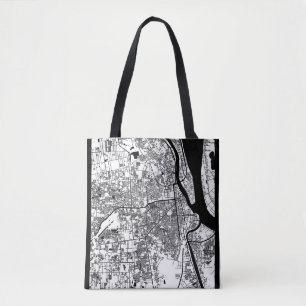 Bolsa Tote Mapa da Cidade de Phnom Penh Camboja