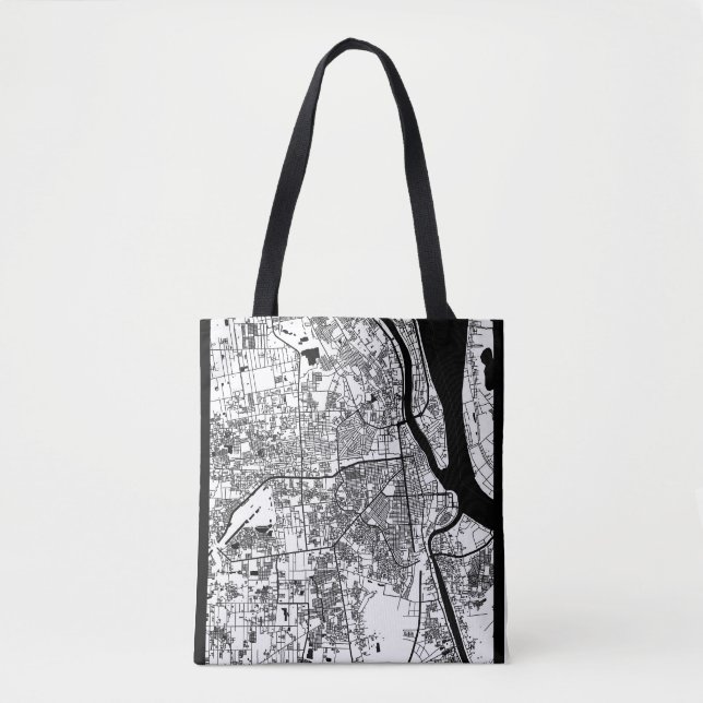 Bolsa Tote Mapa da Cidade de Phnom Penh Camboja (Frente)