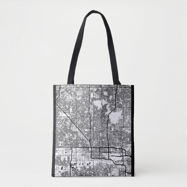 Bolsa Tote Mapa da Cidade de Phoenix Arizona (Frente)