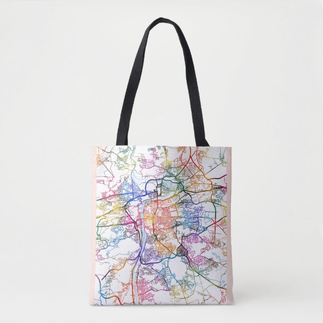 Bolsa Tote Mapa da Cidade de Praga República Checa (Frente)