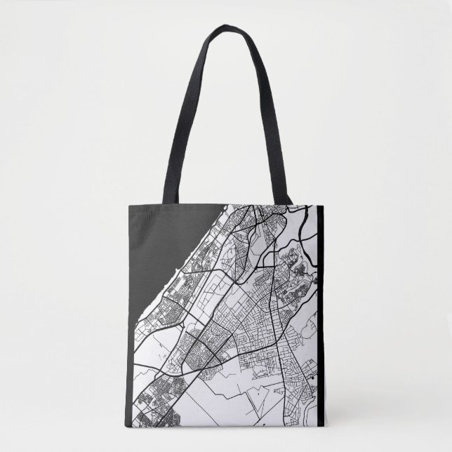 Bolsa Tote Mapa da Cidade de Rabat Marrocos (Frente)