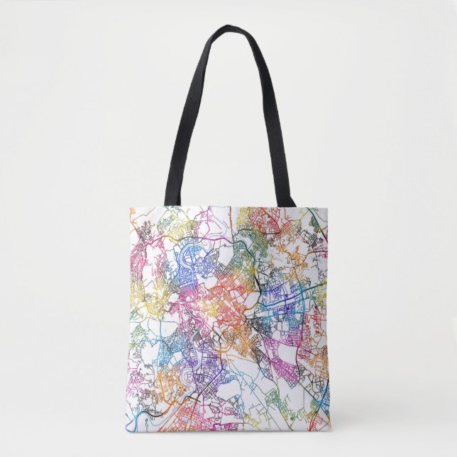Bolsa Tote Mapa da cidade de Roma Itália (Frente)
