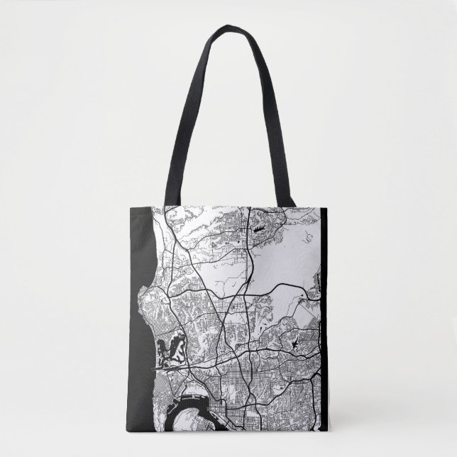 Bolsa Tote Mapa da Cidade de San Diego EUA (Frente)