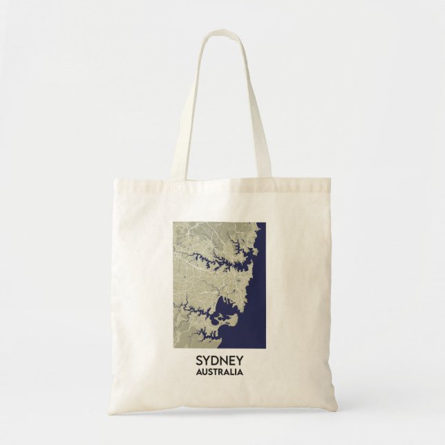 Bolsa Tote Mapa da cidade de Sidney, na Austrália (Frente)